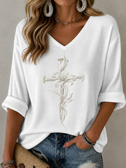 Women's Faith Print Casual T-shirt