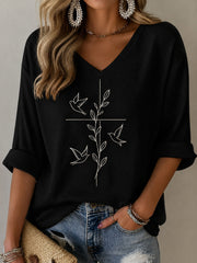 Women's Faith Print Casual T-shirt