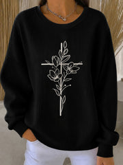Women's Faith Print Casual Sweatshirt