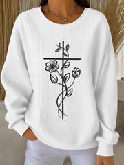 Women's Faith Print Casual Sweatshirt