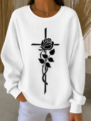 Women's Faith Print Casual Sweatshirt