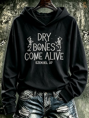 Women's Halloween skull print Regular Sweatshirt