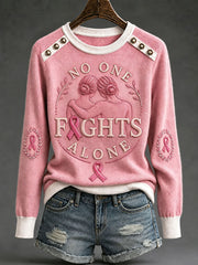 Women's "No One Fights Alone" Breast Cancer Awareness Tops