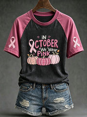 Women's breast cancer theme casual short-sleeved T-shirt