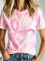 Women's Breast Cancer Awareness Print T-shirt
