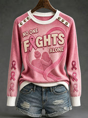 Women's "No One Fights Alone" Breast Cancer Awareness Tops