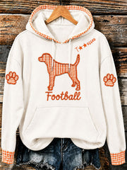 Women's Game Day Football Print Casual Hoodie