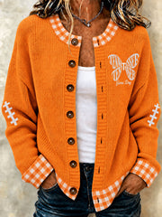 Women's Tennessee Football Casual Printed Cardigan-Style Knit Jacket