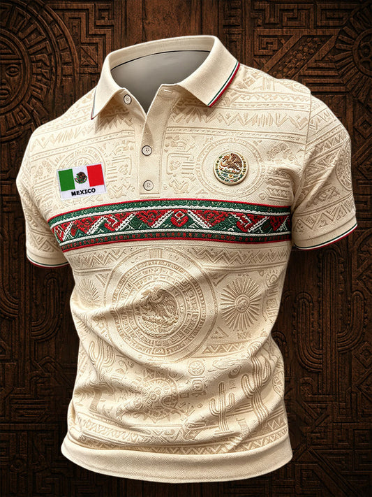 Men's Mexico Independence Day Printed Casual Tops