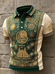 Men's Mexico Independence Day Art Printed Casual Tops