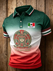 Men's Mexico Independence Day Printed Casual Tops