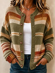 Women's Fall Art Print Casual Cardigan