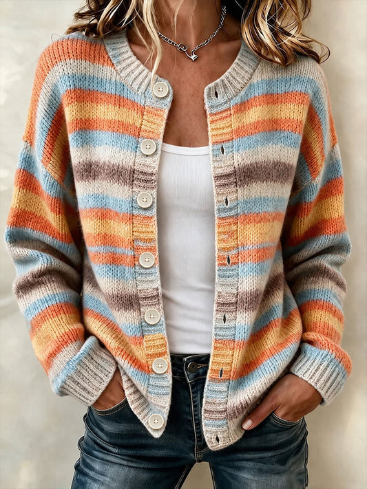 Women's Fall Art Print Casual Cardigan