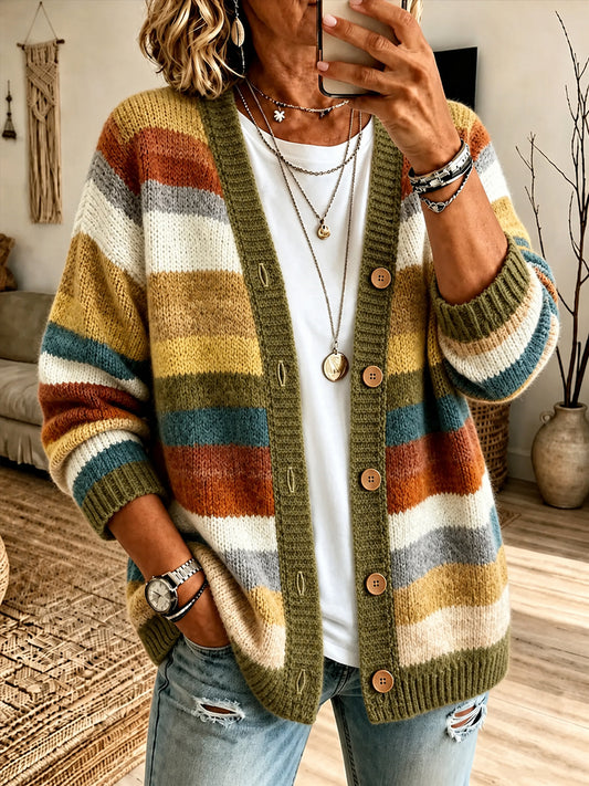 Women's Fall Art Print Casual Cardigan