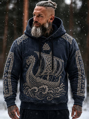 Men's Vintage Viking Inspired Celtic Print Comfy Hoodie