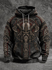 Men's Viking Oversized Drop-Shoulder Hoodie with Pockets