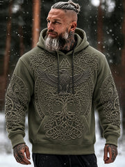 Men's Vintage Viking Tree Of Life Celtic Print Comfy Hoodie with Pockets