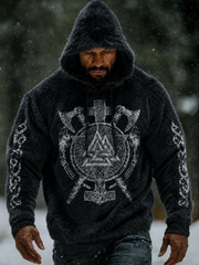 Men's Viking Vintage Celtic Flannel Warm Hoodie