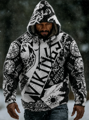 Men's Viking Vintage Celtic Flannel Warm Hoodie