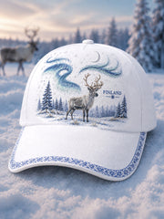 Unisex Nordic Reindeer Heritage Print Hat