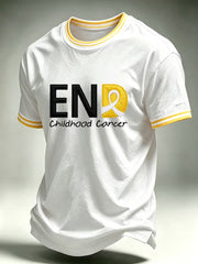 Men's Childhood Cancer Awareness Printed T-shirt