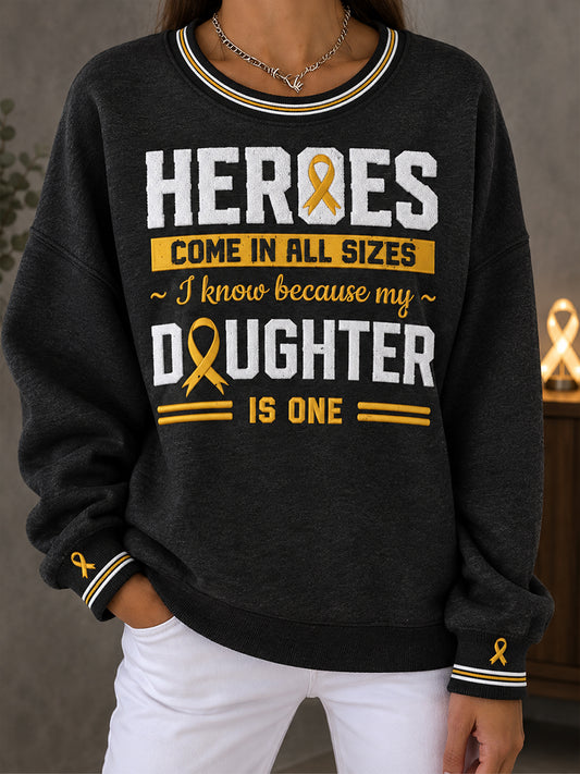 Women's Childhood Cancer Awareness Printed Sweatshirt