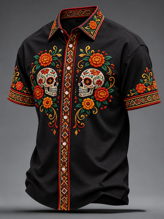 Men's Day Of The Dead Short Sleeve Shirt