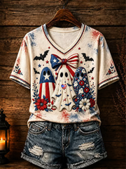 Women's Puerto Rico Halloween Print short-sleeved T-shirt