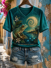 Women's Puerto Rico Floral Boricua Art Printed T-shirt