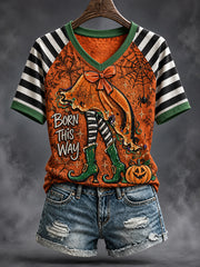 Women's Halloween Witches Art Printed T-shirt