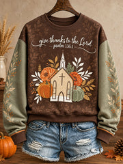 Women's Thanksgiving Faith Lover Art Printed Sweatshirt