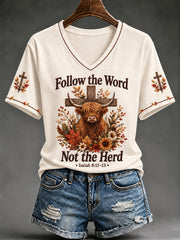 Women's Christian Follow The Word Not The Herd Short Sleeve T-shirt