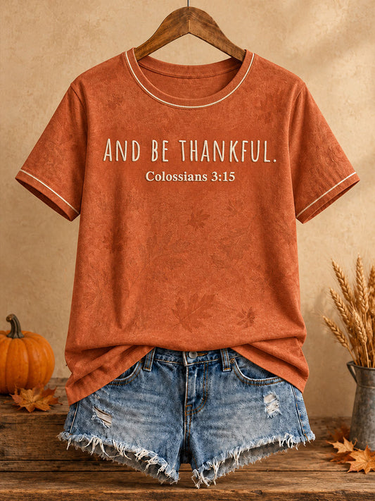 Women's Thanksgiving Faith Lover Art Printed T-shirt