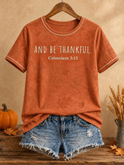 Women's Thanksgiving Faith Lover Art Printed T-shirt