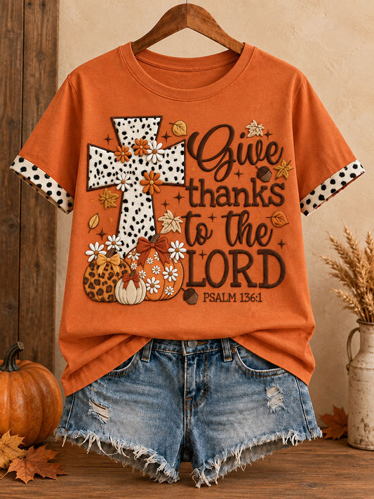 Women's Thanksgiving Faith Lover Art Printed T-shirt