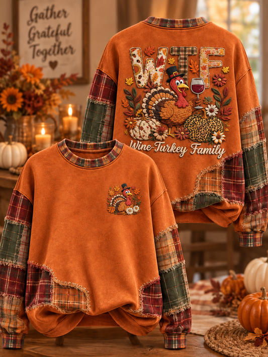Women's Wine Turkey Family Regular Sweatshirt