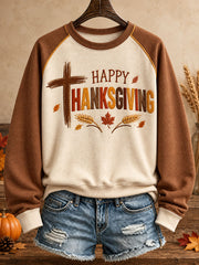 Women's Thanksgiving Faith Lover Art Printed Sweatshirt