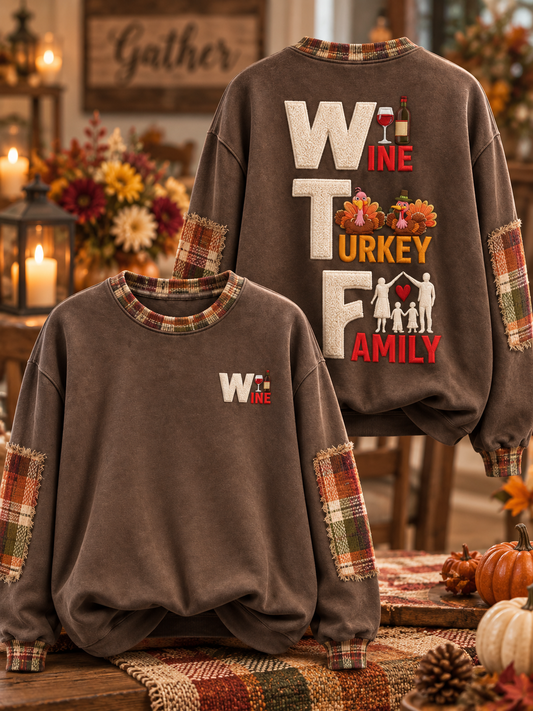 Women's Wine Turkey Family Regular Sweatshirt