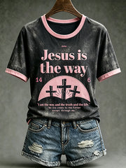 Women's faith theme pattern printed casual short-sleeve T-shirt