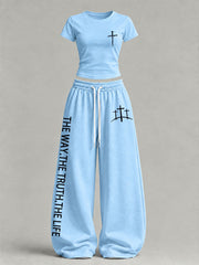 Women's 'The Way The Truth The Life' Printed Casual Set