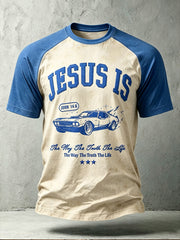 Men's faith theme pattern printed casual short-sleeve T-shirt