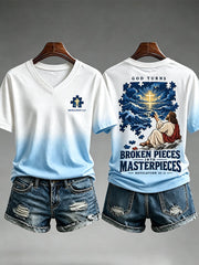 Women's God Turns Broken Pieces Into Masterpiece T-shirt