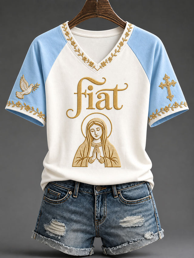 Women's Catholic Faith Fiat T-shirt