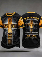Men's Christian Waymaker Miracle Worker Promise Keeper Short Sleeve T-shirt
