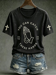 Women's faith theme pattern printed casual short-sleeve T-shirt