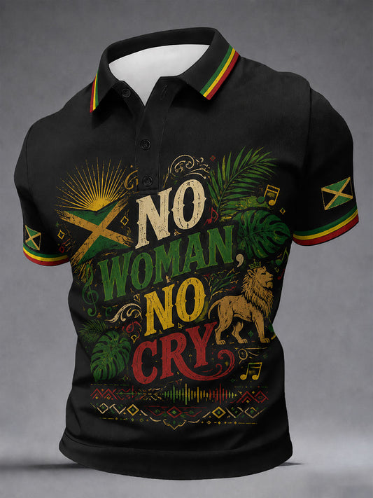 Men's "No Woman, No Cry" V-Neck Tops
