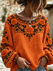 Women's Day of the Dead Mexican Marigolds Floral Print Shirt