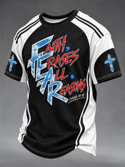 Men's "Faith Erases All Reasons" Faith Print Casual T-Shirt