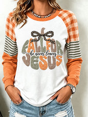 Women's 'Fall For Jesus' Printed Casual Sweatshirt