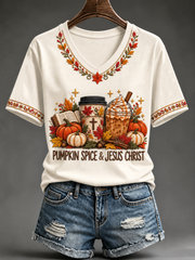 Women's Pumpkin Spice & Jesus Christ Short-sleeved T-shirt